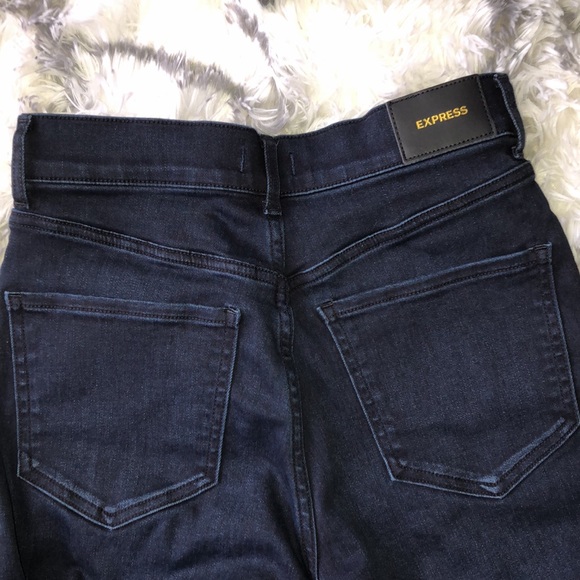 Express High Waisted Super Soft Dark Wash Flare Jeans - Picture 5 of 5